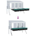 Petshop - Accesorii petshop - Culcusuri si custi - Custi interior si exterior - Cuib pentru gaini cu 3 compartimente si picioare, otel galvanizat - Infinity.ro