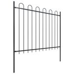 Casa si Gradina - Gradina si terasa - Garduri, panouri si accesorii - Gard de gradina cu varf curbat, negru, 11,9 m, otel, înălțime 150 cm - Infinity.ro