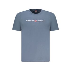 Norway Tricou barbati cu imprimeu cu logo si decolteu la baza gatului, Gri inchis,