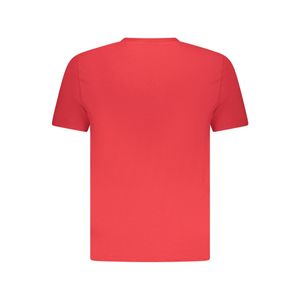 Norway Tricou barbati cu imprimeu cu logo si decolteu la baza gatului, Rosu deschis,