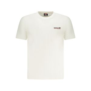 Norway Tricou barbati din bumbac cu logo text, regular fit, alb,