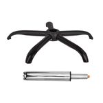 Casa si Gradina - Mobilier - Scaune si fotolii - Scaune - Set baza pentru scaun directorial plastic, 64 cm si cilindru piston, gaz, pentru scaune birou, argintiu, 35 cm - Infinity.ro