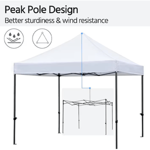 Cort tip Pavilion 3 x 3 m, JoyNest®, Prelata Pliabila, Structura Metalica Solida, Impermeabil- ALB