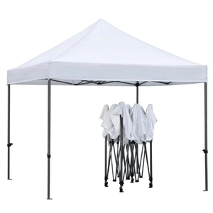 Cort tip Pavilion 3 x 3 m, JoyNest®, Prelata Pliabila, Structura Metalica Solida, Impermeabil- ALB