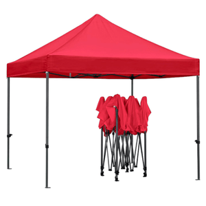 Cort tip Pavilion 3 x 3 m, JoyNest®, Prelata Pliabila, Structura Metalica Solida, Impermeabil-Rosu