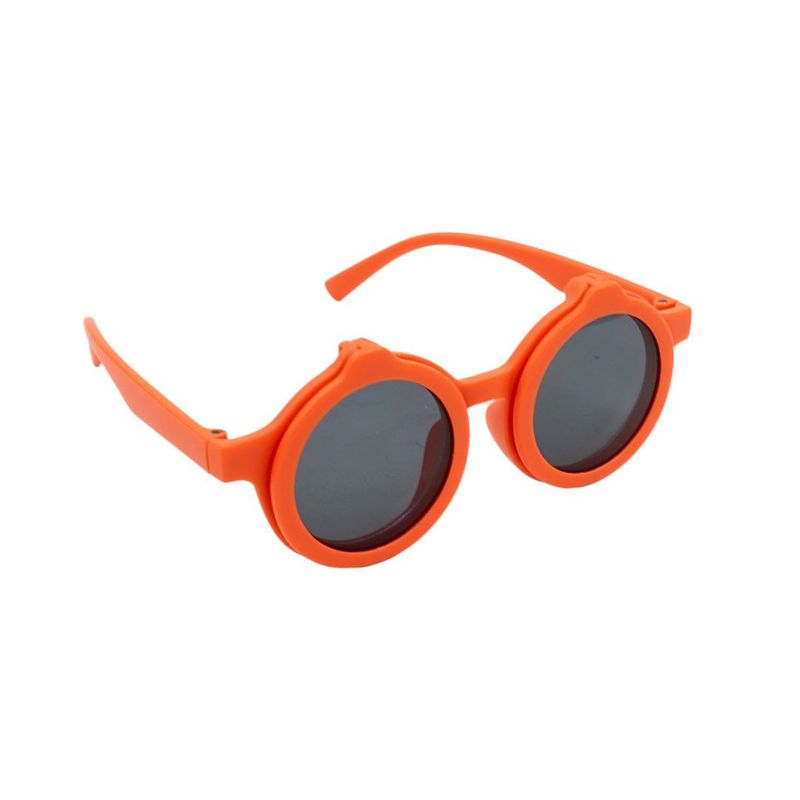 Fashion, accesorii si bijuterii - Copii - Accesorii copii - Ochelari de soare copii - Ochelari de soare pentru copii, model rame rotunde portocalii cu lentile mobile - Infinity.ro