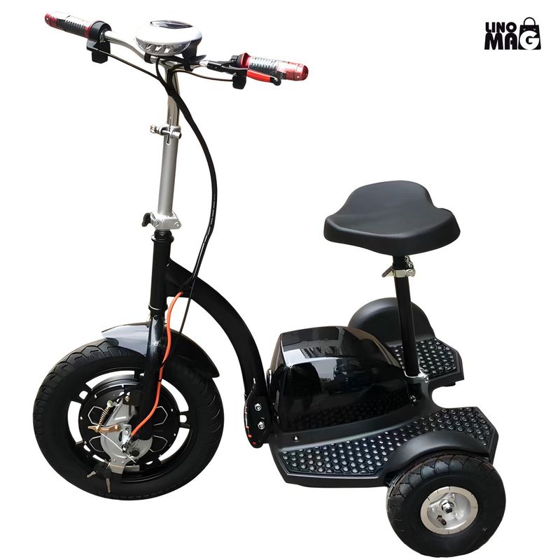 Auto si Moto - Moto - Scutere - Scuter electric tip tricicleta, Linomag®, Ideal pentru deplasari urbane, 36V, 350W, Viteza max.25 km/h, Marsarier, Negru - Infinity.ro