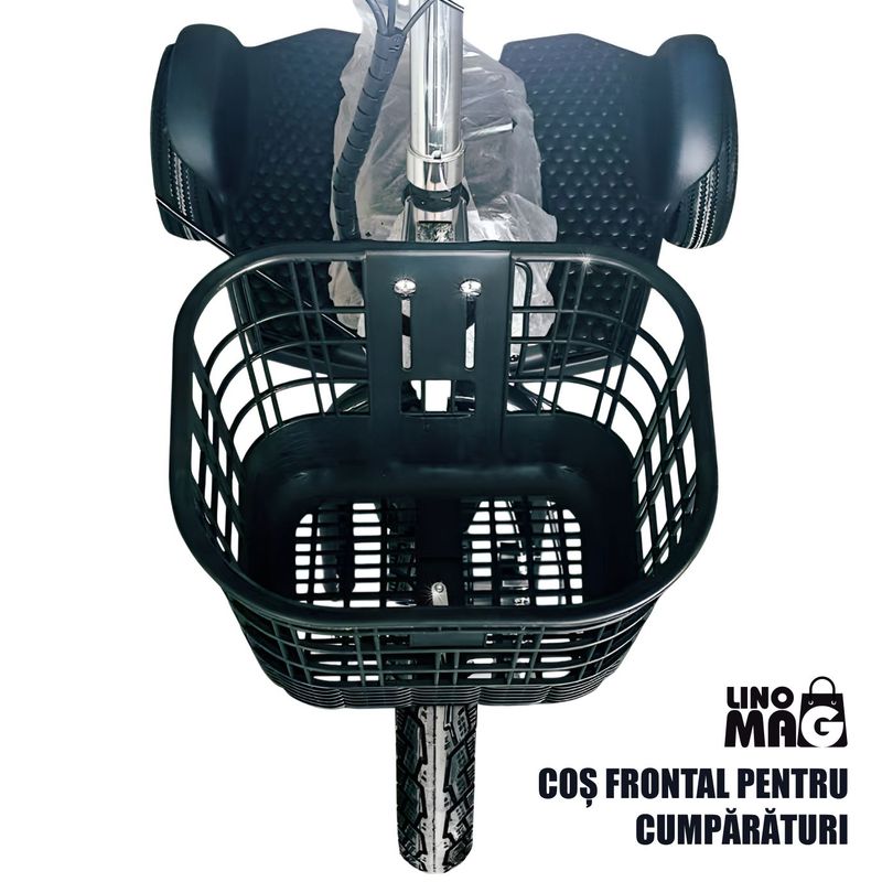 Auto si Moto - Moto - Scutere - Scuter electric tip tricicleta, Linomag®, Ideal pentru deplasari urbane, 36V, 350W, Viteza max.25 km/h, Marsarier, Negru - Infinity.ro