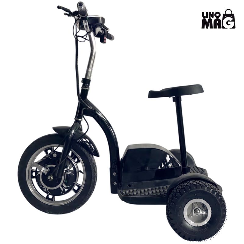 Auto si Moto - Moto - Scutere - Scuter electric tip tricicleta, Linomag®, Ideal pentru deplasari urbane, 36V, 350W, Viteza max.25 km/h, Marsarier, Negru - Infinity.ro