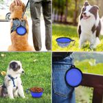 Petshop - Accesorii petshop - Castroane si adapatori - Bol pliabil pentru apa si mancare, Linomag®, Pentru caini si pisici, Silicon, 650 ml, Albastru - Infinity.ro