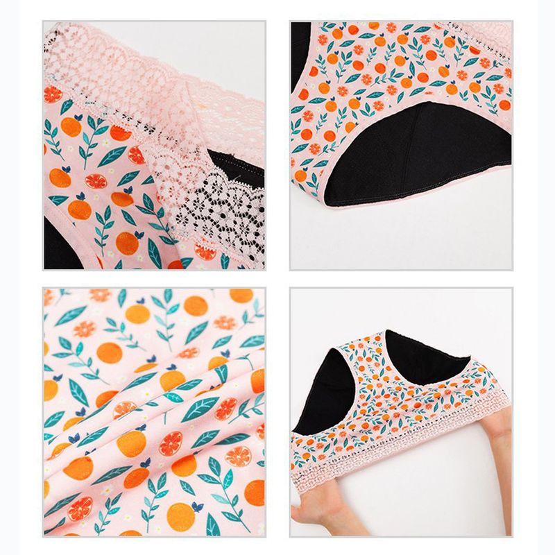 Fashion, accesorii si bijuterii - Femei - Lenjerie si pijamale femei - Lenjerie intima femei - Chiloti Menstruali Multicolori - Model Citrus - M, Roz - Model Citrus - Infinity.ro