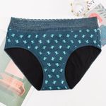 Fashion, accesorii si bijuterii - Femei - Lenjerie si pijamale femei - Lenjerie intima femei - Chiloti Menstruali Multicolori - Model Cactus - Verde - Model Cactus, L - Infinity.ro