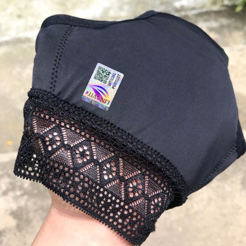 Fashion, accesorii si bijuterii - Femei - Lenjerie si pijamale femei - Lenjerie intima femei - Chiloti Menstruali cu Dantela Geometrica - S, Negru - Infinity.ro