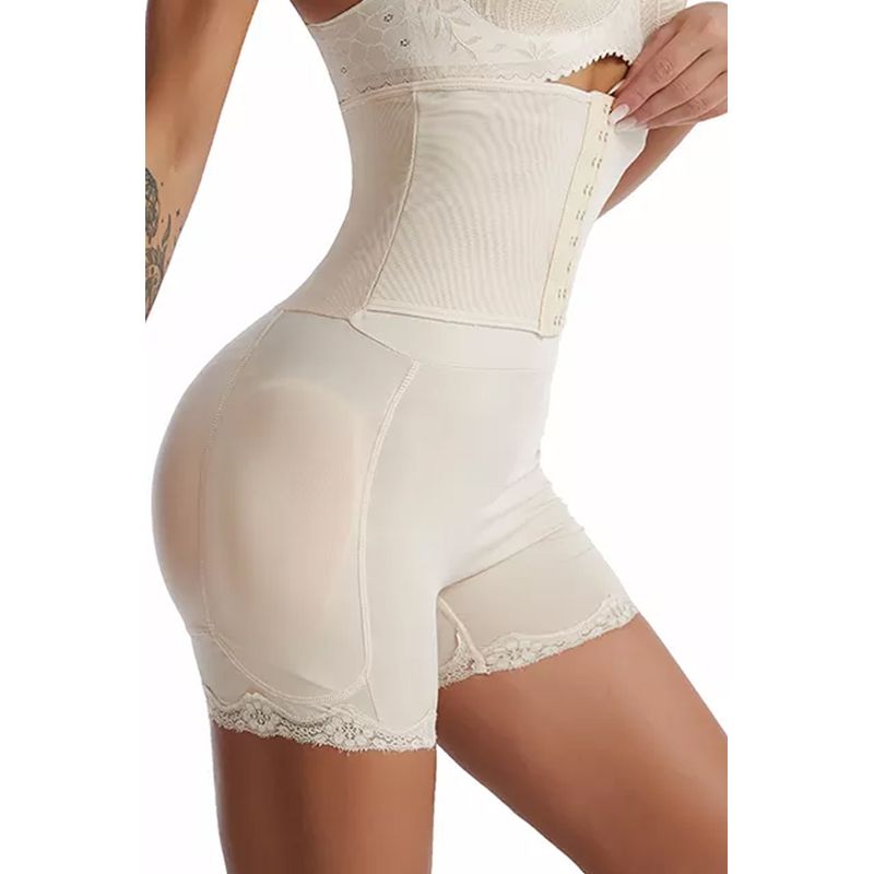 Fashion, accesorii si bijuterii - Femei - Lenjerie si pijamale femei - Lenjerie intima femei - Body modelator cu efect push-up, corset & pernute pentru solduri - Bej, XL/XXL - Infinity.ro