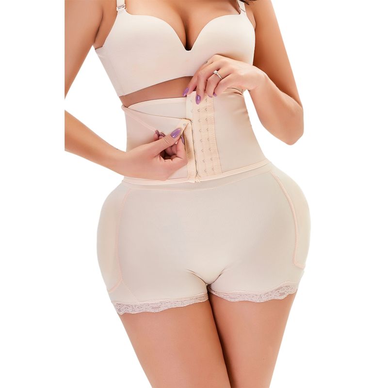 Fashion, accesorii si bijuterii - Femei - Lenjerie si pijamale femei - Lenjerie intima femei - Body modelator cu efect push-up, corset & pernute pentru solduri - Bej, XL/XXL - Infinity.ro