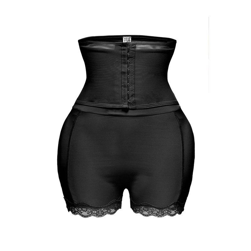 Fashion, accesorii si bijuterii - Femei - Lenjerie si pijamale femei - Lenjerie intima femei - Body modelator cu efect push-up, corset & pernute pentru solduri - Negru - XL/XXL - Infinity.ro
