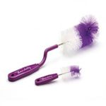 Jucarii, Copii si Bebe - Hrana si alaptare - Biberoane, suzete si accesorii hranire - Biberoane, tetine si accesorii - Set 2 perii pentru spalat biberoane si tetine, Mov - Infinity.ro