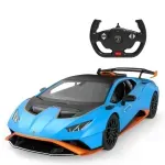 Jucarii, Copii si Bebe - Jucarii si jocuri - Vehicule si jucarii cu telecomanda - Masinute - Masina Cu Telecomanda Lamborghini Huracan Sto Albastru Scara 1 La 14 - Infinity.ro