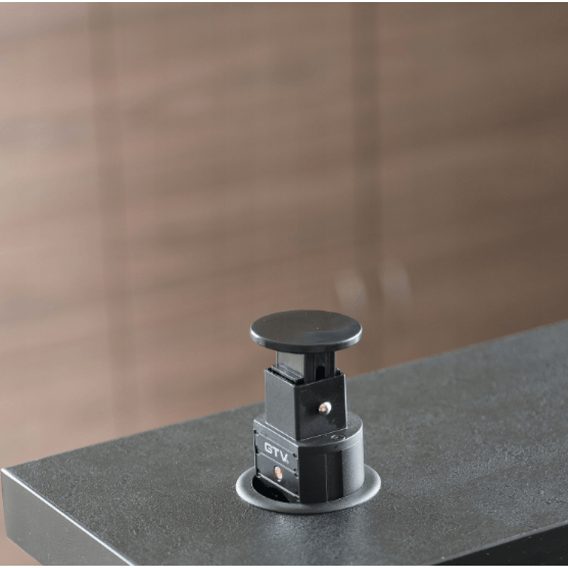 Casa si Gradina - Electrice - Prize - Priza Incorporabila Retractabila Rotunda, GTV, Diametru 60mm, 3 Prize Schuko, Cablu 1.5, IP20, Sarcina max 3600W, Negru - Infinity.ro