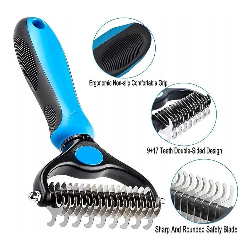 Petshop - Ingrijire si Igiena - Produse uz extern - Perii si manusi - Pieptene de tuns caini si pisici, pentru descalcire blana, anti-naparlire, par lung si scurt, JollyMag, SCZ04 - Infinity.ro