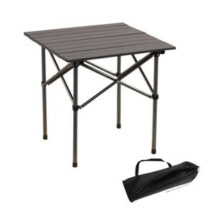 Masa pliabila pentru gradina, camping sau pescuit, maro, tip valiza, JollyMag, SC10BR, 53x51x50 cm