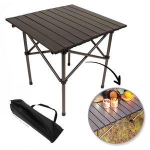 Masa pliabila pentru gradina, camping sau pescuit, maro, tip valiza, JollyMag, SC10BR, 53x51x50 cm