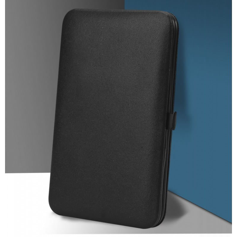 Ingrijire personala si Cosmetice - Manichiura si pedichiura - Truse manichiura si pedichiura - Set manichiura si pedichiura, negru, 12 in 1, organizat in trusa din piele ecologica, JollyMag, AK21 - Infinity.ro