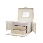 Fashion, accesorii si bijuterii - Femei - Bijuterii femei - Cutii bijuterii - Cutie de bijuterii, caseta organizator tip valiza roz, multiple compartimente, Jollymag, PD102R - Infinity.ro