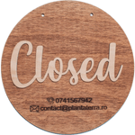 Casa si Gradina - Gradina si terasa - Decoratiuni exterior - Ornamente gradina - Semn de Usa cu Doua Fete din lemn HH1597 Personalizat Deschis Inchis 25 cm - Infinity.ro