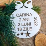 Casa si Gradina - Decoratiuni - Decoratiuni de sezon - Glob de Craciun cu Detaliile Copilului HH1629 din Lemn Model Stele - Infinity.ro