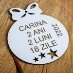 Casa si Gradina - Decoratiuni - Decoratiuni de sezon - Glob de Craciun cu Detaliile Copilului HH1629 din Lemn Model Stele - Infinity.ro