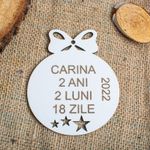 Casa si Gradina - Decoratiuni - Decoratiuni de sezon - Glob de Craciun cu Detaliile Copilului HH1629 din Lemn Model Stele - Infinity.ro