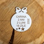 Casa si Gradina - Decoratiuni - Decoratiuni de sezon - Glob de Craciun cu Detaliile Copilului HH1629 din Lemn Model Stele - Infinity.ro