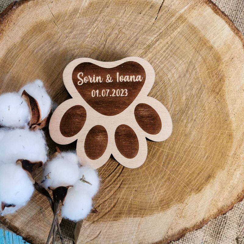 Fashion, accesorii si bijuterii - Femei - Bijuterii femei - Cutii bijuterii - Cutie Verighete Labuta Catel Pisica Personalizata HH1638 din Lemn 11x10 cm - Infinity.ro