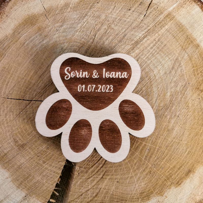 Fashion, accesorii si bijuterii - Femei - Bijuterii femei - Cutii bijuterii - Cutie Verighete Labuta Catel Pisica Personalizata HH1638 din Lemn 11x10 cm - Infinity.ro
