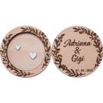 Fashion, accesorii si bijuterii - Femei - Bijuterii femei - Cutii bijuterii - Cutie Verighete Rotunda Personalizata HH1633 din Lemn 10x10 cm - Infinity.ro