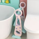 Jucarii, Copii si Bebe - Igiena si ingrijire - Baia bebelusului - Olite si reductoare WC - Reductor WC pentru Copii cu Scarita, Plabil, Reglabil pe Inaltime, Colac Moale, 42.6 x 55 x 41.5 cm, Rose, Teal - Infinity.ro
