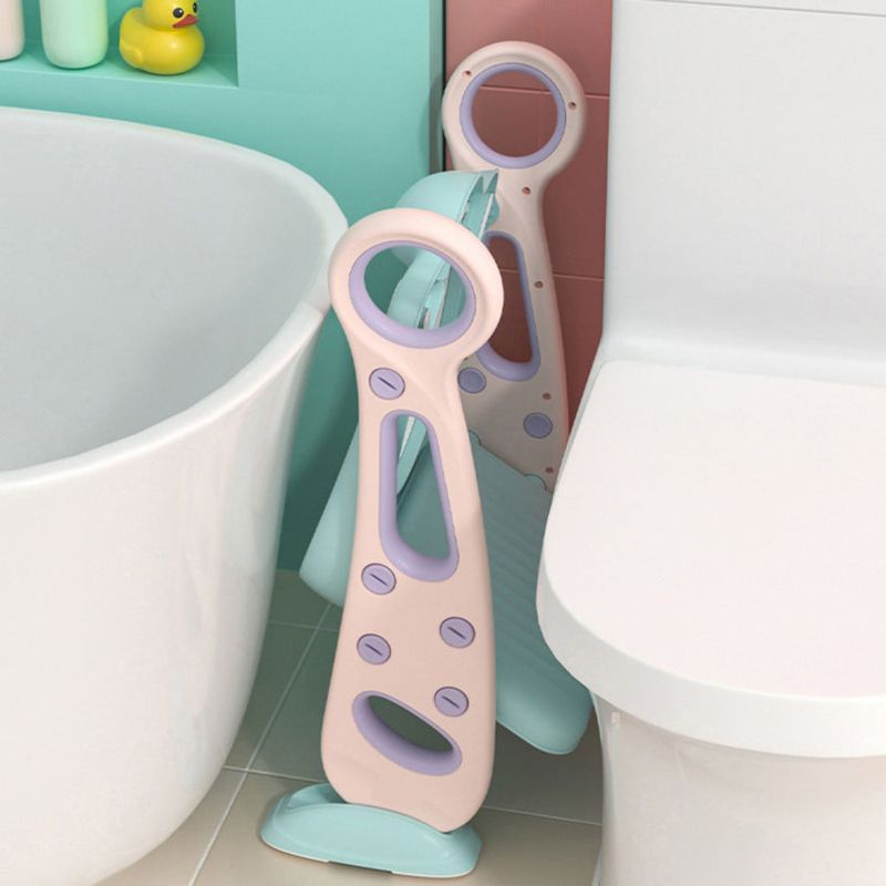 Jucarii, Copii si Bebe - Igiena si ingrijire - Baia bebelusului - Olite si reductoare WC - Reductor WC pentru Copii cu Scarita, Plabil, Reglabil pe Inaltime, Colac Moale, 42.6 x 55 x 41.5 cm, Rose, Teal - Infinity.ro