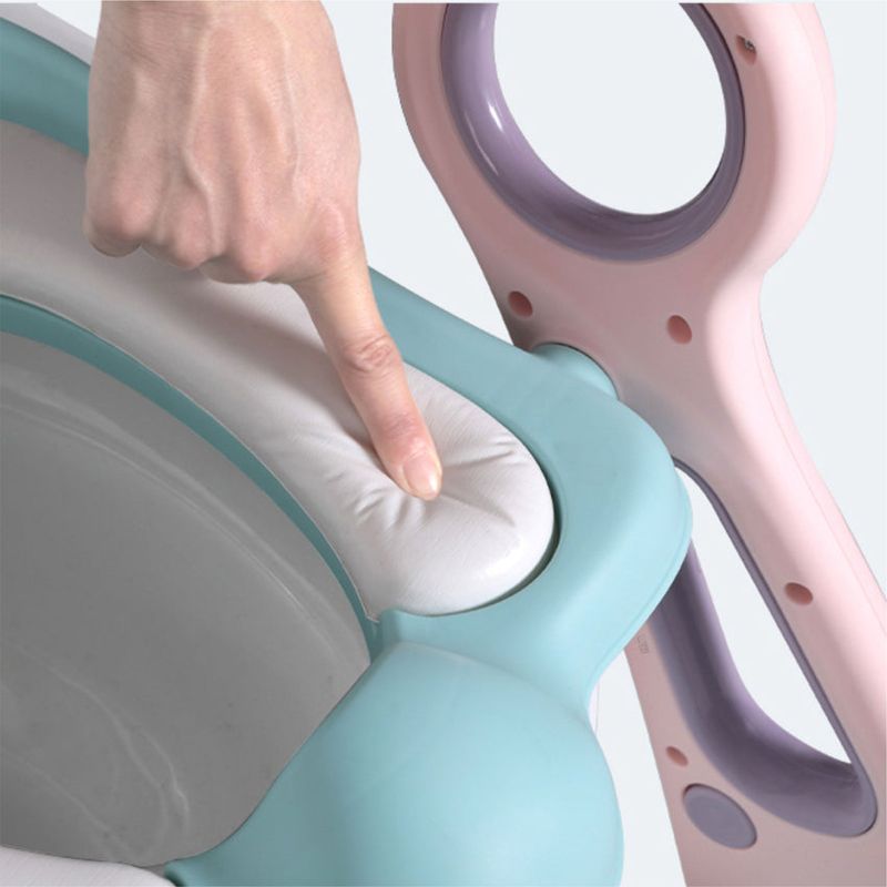 Jucarii, Copii si Bebe - Igiena si ingrijire - Baia bebelusului - Olite si reductoare WC - Reductor WC pentru Copii cu Scarita, Plabil, Reglabil pe Inaltime, Colac Moale, 42.6 x 55 x 41.5 cm, Rose, Teal - Infinity.ro