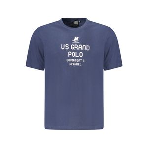 U.S. Grand POLO Tricou barbati cu imprimeu din bumbac, regular fit, bleumarin,