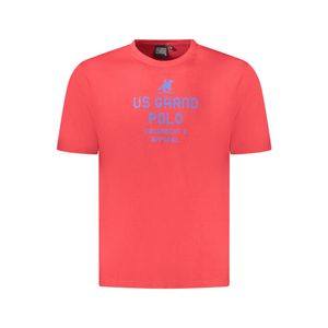 U.S. Grand POLO Tricou barbati cu imprimeu din bumbac, regular fit, rosu,