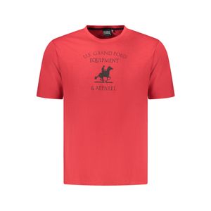 U.S. Grand POLO Tricou barbati cu imprimeu din bumbac, regular fit, rosu,