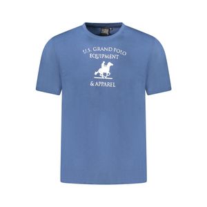 U.S. Grand POLO Tricou barbati cu imprimeu din bumbac, regular fit, albastru,