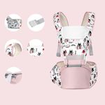 Jucarii, Copii si Bebe - Carucioare si articole de transport - Marsupii si hamuri bebe - Marsupiu bebe ergonomic 6 in 1 cu scaunel-roz - Infinity.ro