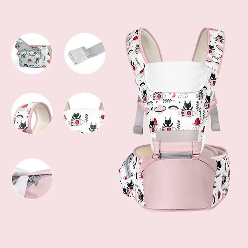 Jucarii, Copii si Bebe - Carucioare si articole de transport - Marsupii si hamuri bebe - Marsupiu bebe ergonomic 6 in 1 cu scaunel-roz - Infinity.ro