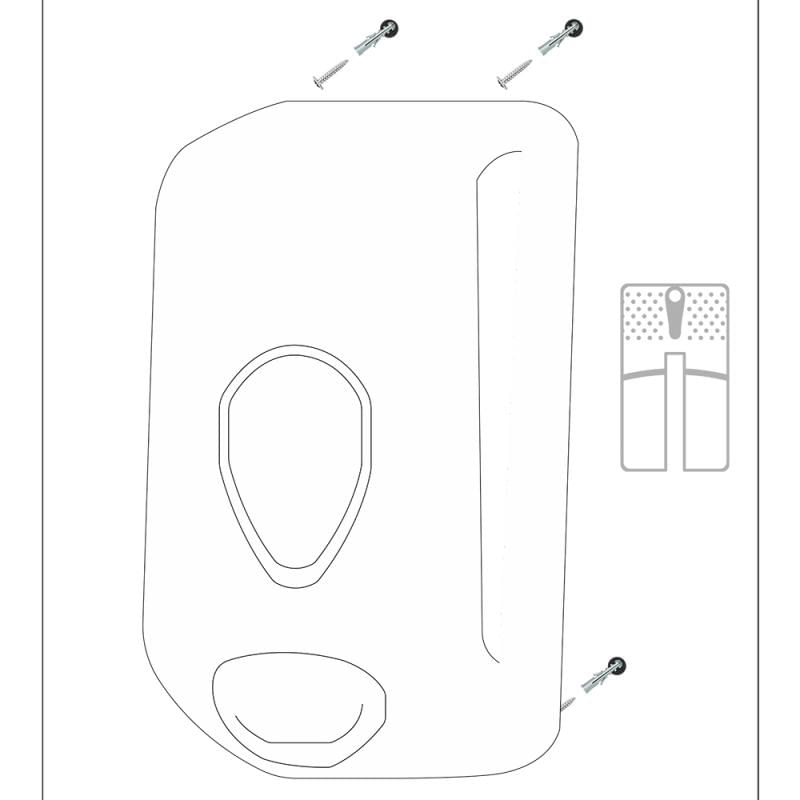 Casa si Gradina - Sanitare - Suporturi si accesorii baie - Dispensere - Dozator pentru sapun lichid Eco-Line, 1 litru, sistem anti-picurare, inchidere de siguranta cu cheie, alb - Infinity.ro