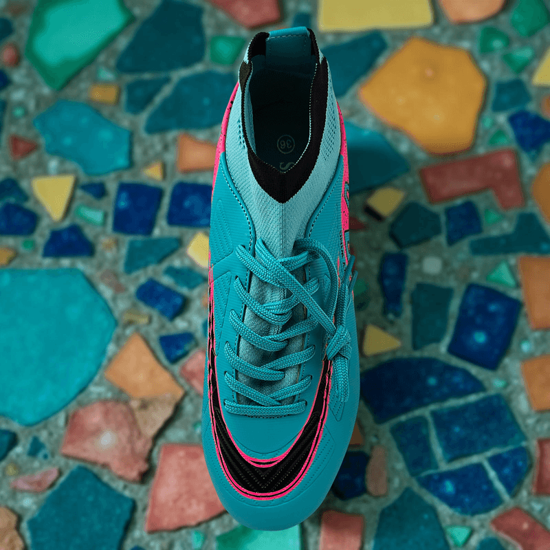 Sport si Outdoor - Echipament Sportiv - Incaltaminte sport - Pantofi sport - Ghete de fotbal Sky Wing C9838, cu glezniera si crampoane, pentru iarba sau sintetic 32 turcoaz - Infinity.ro