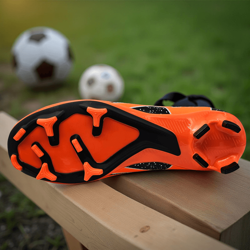 Sport si Outdoor - Echipament Sportiv - Incaltaminte sport - Pantofi sport - Ghete de fotbal Sky Wing C9838, cu glezniera si crampoane, pentru iarba sau sintetic 34 portocaliu - Infinity.ro