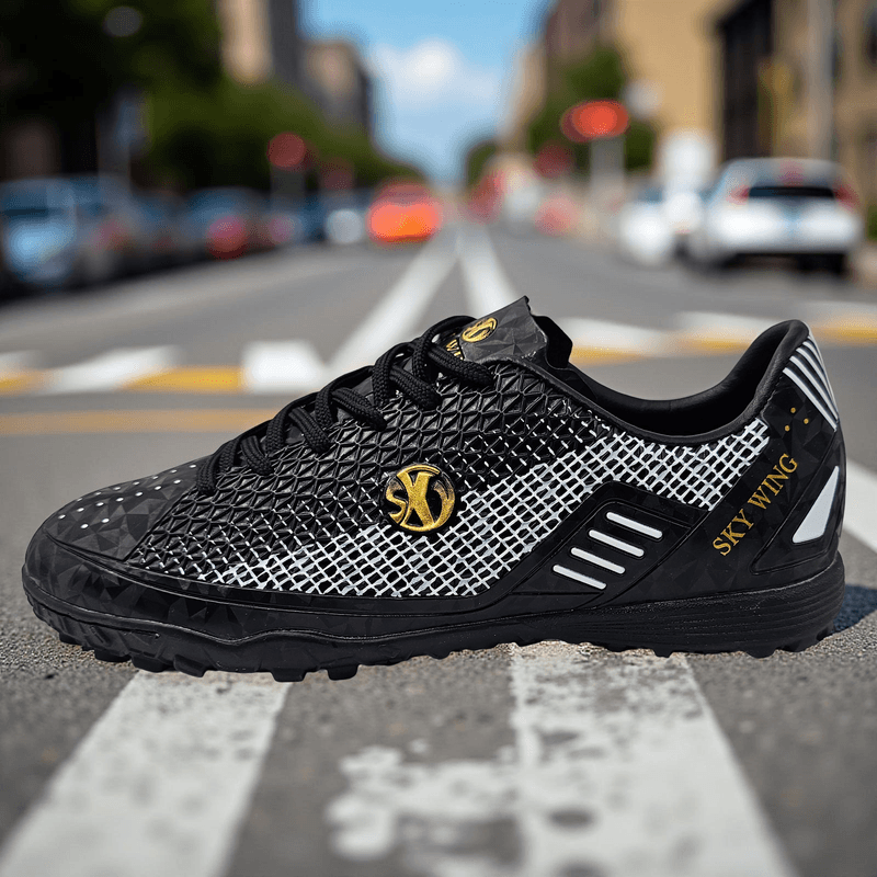 Sport si Outdoor - Echipament Sportiv - Incaltaminte sport - Pantofi sport - Ghete de fotbal Sky Wing, 9895 pentru teren sintetic, cusute in varf 38 negru - Infinity.ro