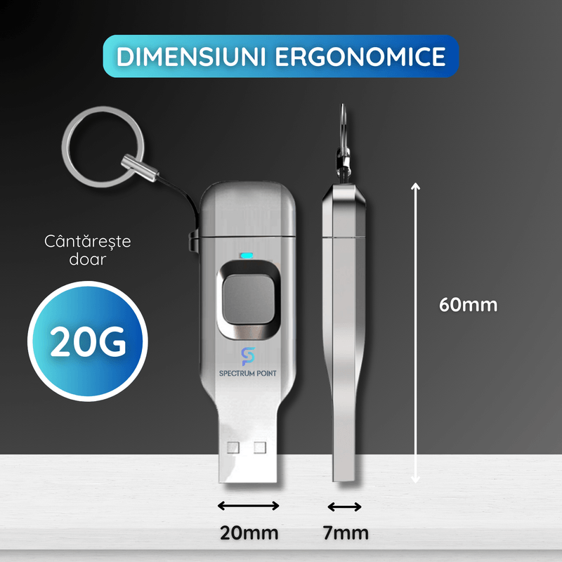 PC, gaming si accesorii - Periferice PC - Memorii USB - Stick USB 64GB, USB 3.0 + Type-C, Criptare Amprenta, Carcasa Metalica, Compatibil Laptop si Telefon, Argintiu - Infinity.ro